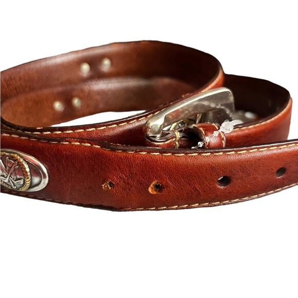 Vintage Fossil leather Golf Theme belt 44” - Picture 4 of 7